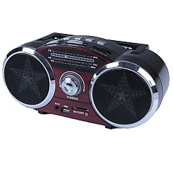 Φορητό Ηχοσύστημα MK-1602 Ραδιόφωνο σε Μαύρο Κόκκινο Χρώμα