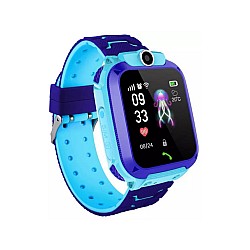 Παιδικό Smartwatch με GPS και Καουτσούκ-Πλαστικό Λουράκι Μπλε Q12