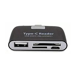Αντάπτορας Type-C 3-in-1 USB OTG/TF/SD Smart Card Reader T-639 Μαύρο