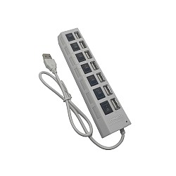 Αντάπτορας Hub φόρτισης και μεταφοράς δεδομένων USB 3.0 7 θυρών μαύρος USB-7 TREQA Λευκό