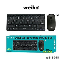 Weibo ΣΕΤ Ασύρματο Πληκτρολόγιο και Ποντίκι WB-8068 σε Μαύρο Χρώμα