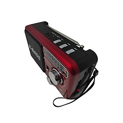 Φορητό Επαναφορτιζόμενο Ραδιόφωνο AM/FM/SW με Ηλιακό Πάνελ και LED Φακό YG-517US-BT σε Κόκκινο Χρώμα