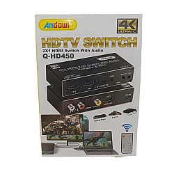 HDMI Switch 2 είσοδοι/1 έξοδος με ήχο 18Gbps Extractor & ARC Andowl Q-HD450