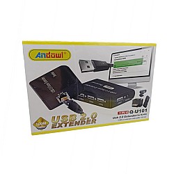 USB 2.0 Hub 4 Θυρών με σύνδεση USB-A / Ethernet 100m Andowl Q-U101