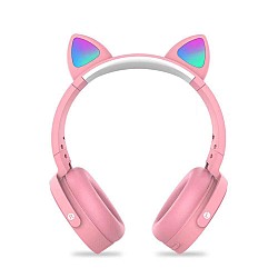 Ασύρματα Bluetooth On Ear Ακουστικά Ροζ Cat Pop it CTX-950 OEM