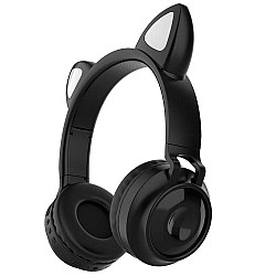 Ασύρματα Over Ear Παιδικά Ακουστικά Cat Headphones με μικρόφωνο ZW-028 Μαύρο