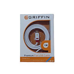Griffin Καλώδιο Flat USB 2,0 to Type-C 1m για Smartphone και Tablet 24818-1 Λευκό 