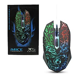 Gaming Ενσύρματο ποντίκι Optical Mouse με RGB LED Φωτισμό iMice X5 Μαύρο