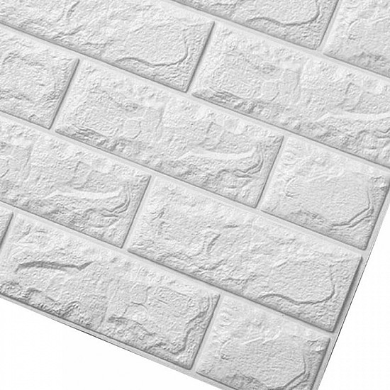 3D Panel Τρισδιάστατο Τούβλο 3DPEFOAM-W 1τεμ. 70x77cm Λευκο