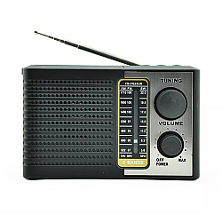 Φορητό Επαναφορτιζόμενο Ραδιόφωνο AM/FM/SW με Ηλιακό Πάνελ και LED Φακό YG-FQ22US σε Μαύρο Χρώμα