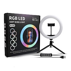 RGB Ring Light MJ26 26cm 3200-6500K με Επιτραπέζιο Τρίποδο και Βάση για Κινητό OEM