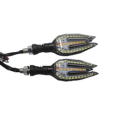 Mini Φλας Μοτοσυκλέτας LED Σετ 2τμχ 12V Universal με 2 Χρήσεις Θέσεως/Φλας MT-9127 Λευκό και Πορτοκαλί OEM