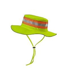 Ανακλαστικό Καπέλο Εργασίας με 2 Ρίγες Πορτοκαλί με Εσωτερική Διάμετρο 25cm OEM Κίτρινο