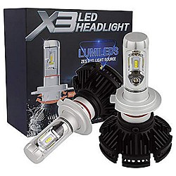 LED Headlight x3 6000 Lumens 50w H11 Zes Σετ 2 τεμαχιων