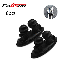 Αυτοκόλλητα Αποθήκευσης USB Καλωδίων Αυτοκινήτου 8τμχ Beam Line Buckle Carsun C121 σε Μαύρο Χρώμα