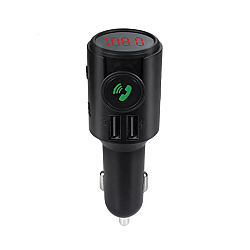AUX Music TF Card FM Transmitter X17 Blue tooth Dual USB Fast Phone Kit Charger Car MP3 Player Modulator Car Charger 5V Μαύρο